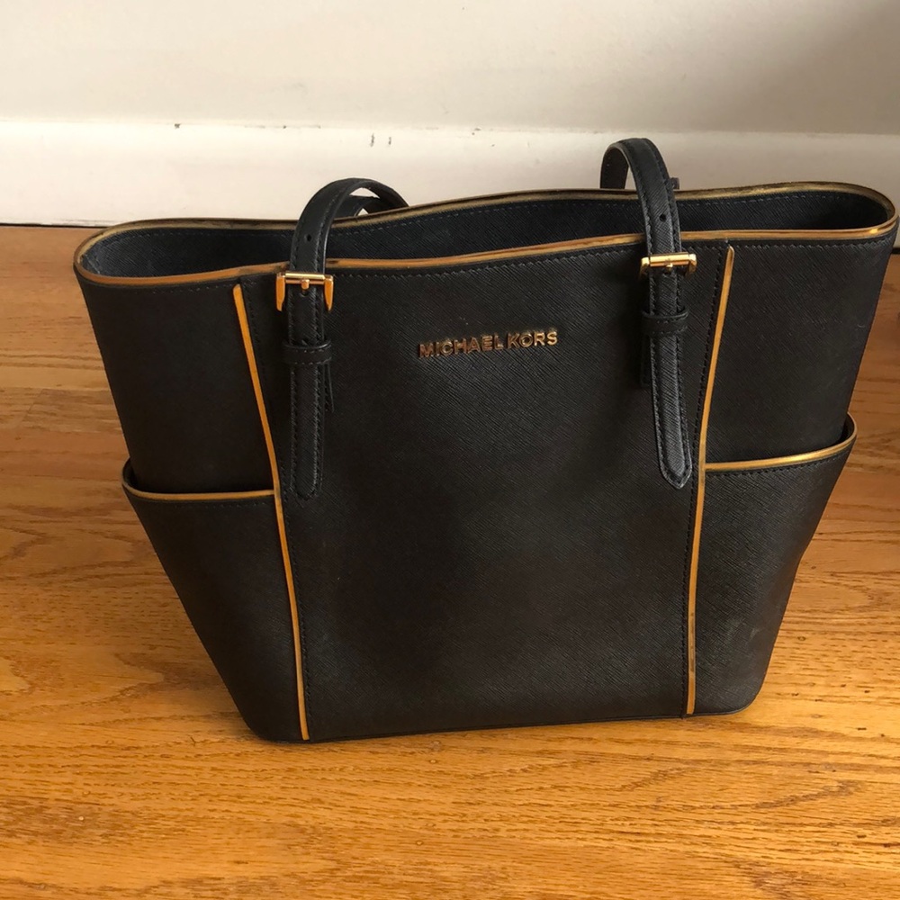 Michael Kors Black and Gold Purse